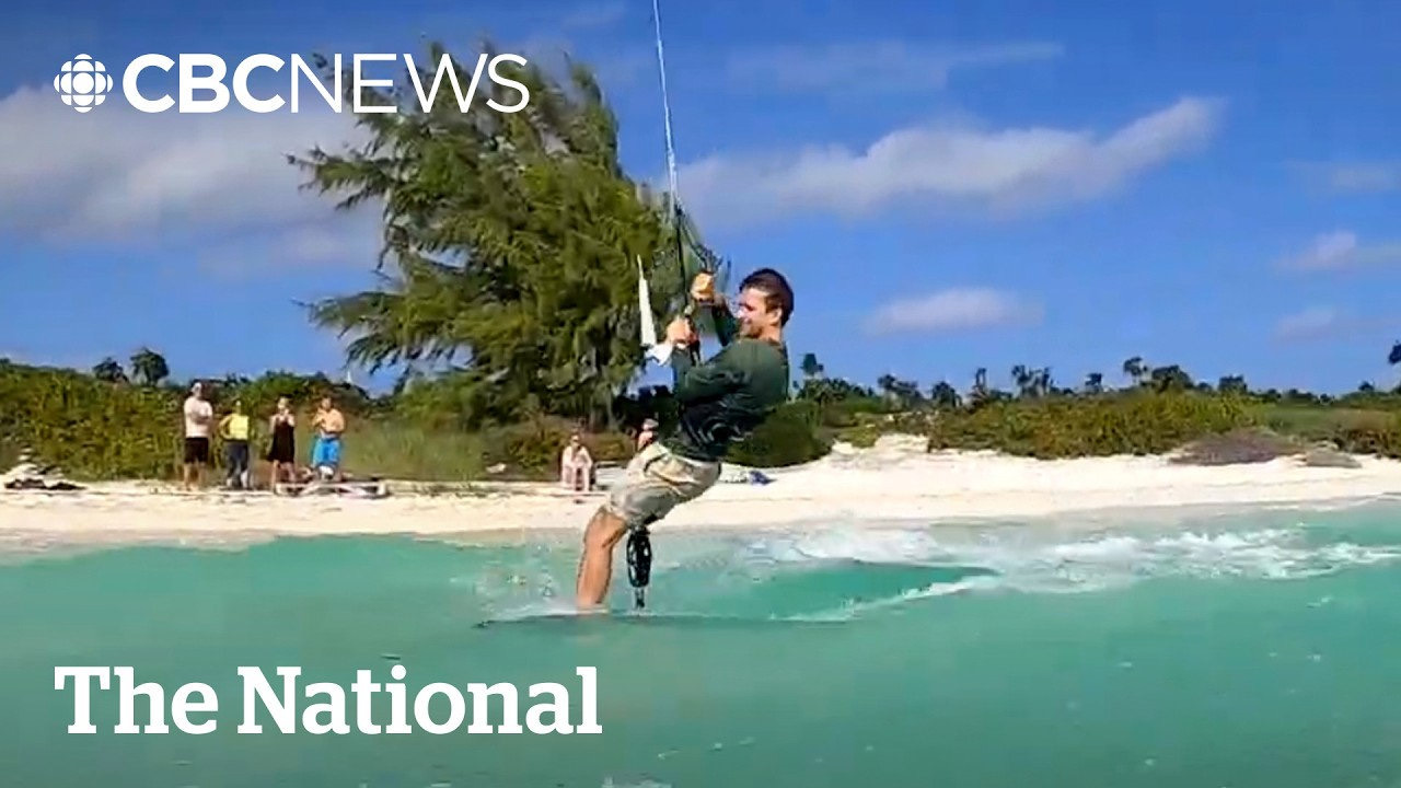 CBC The National segment showing Lucas kiteboarding with a prosthetic